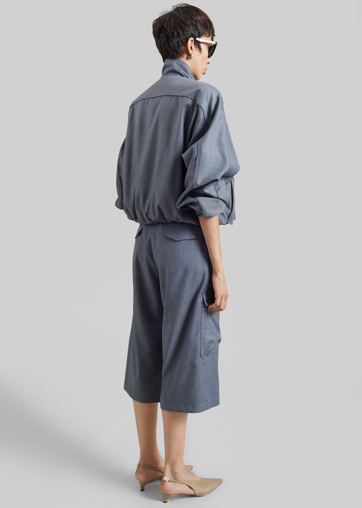 Jalen High Neck Jacket - Grey Melange – view 8 of 9