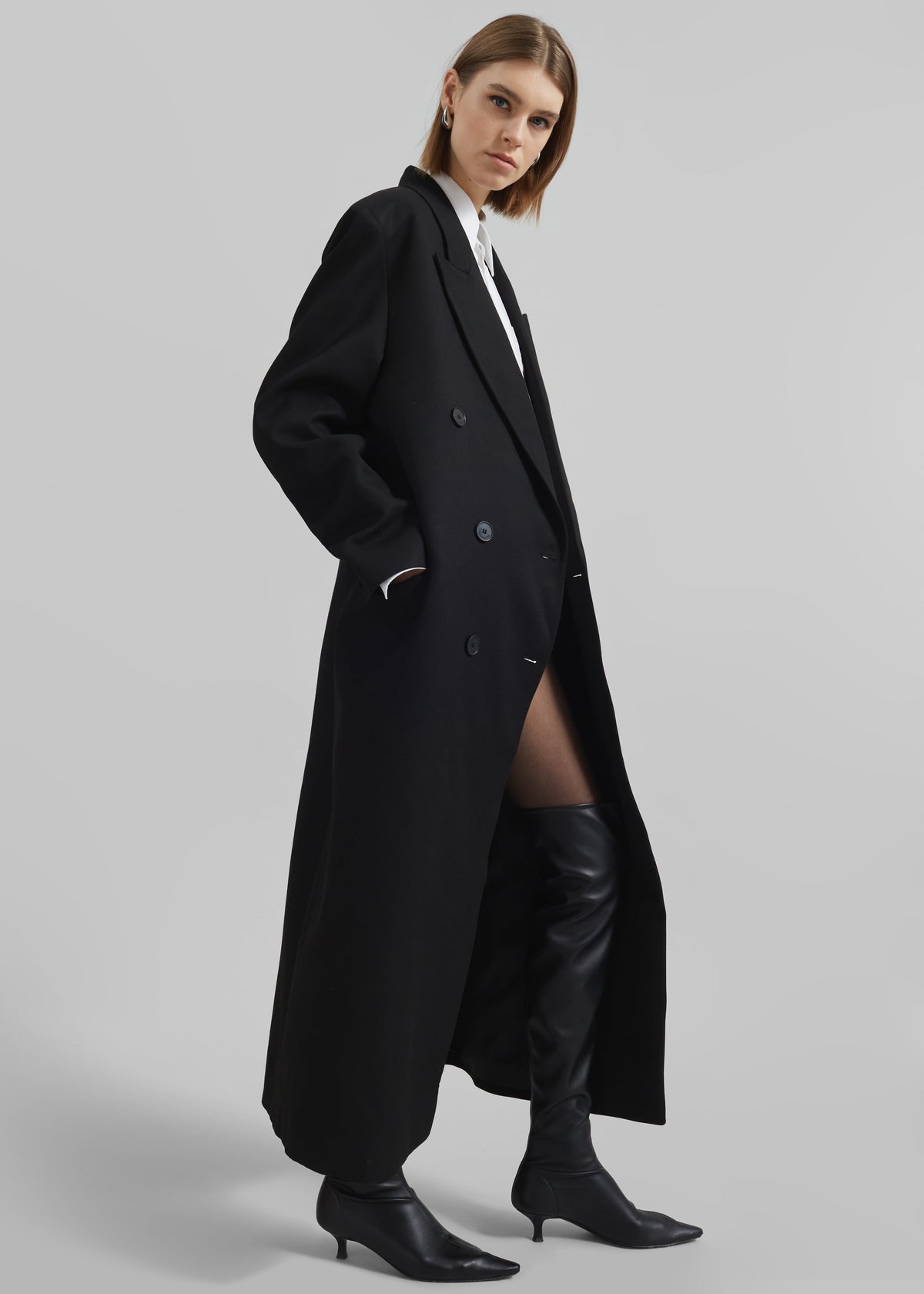 Jane Long Coat - Black – view 3 of 7