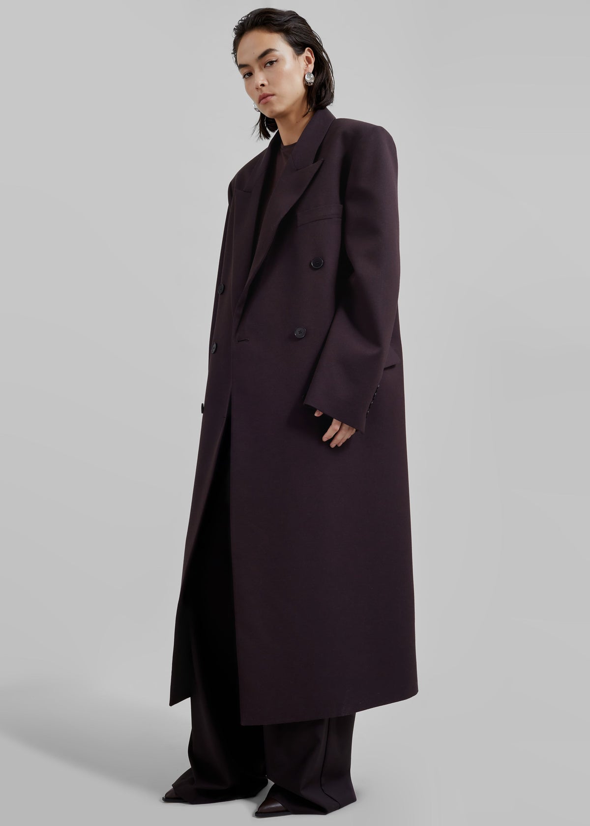 Jane Long Coat - Dark Plum – view 8 of 10