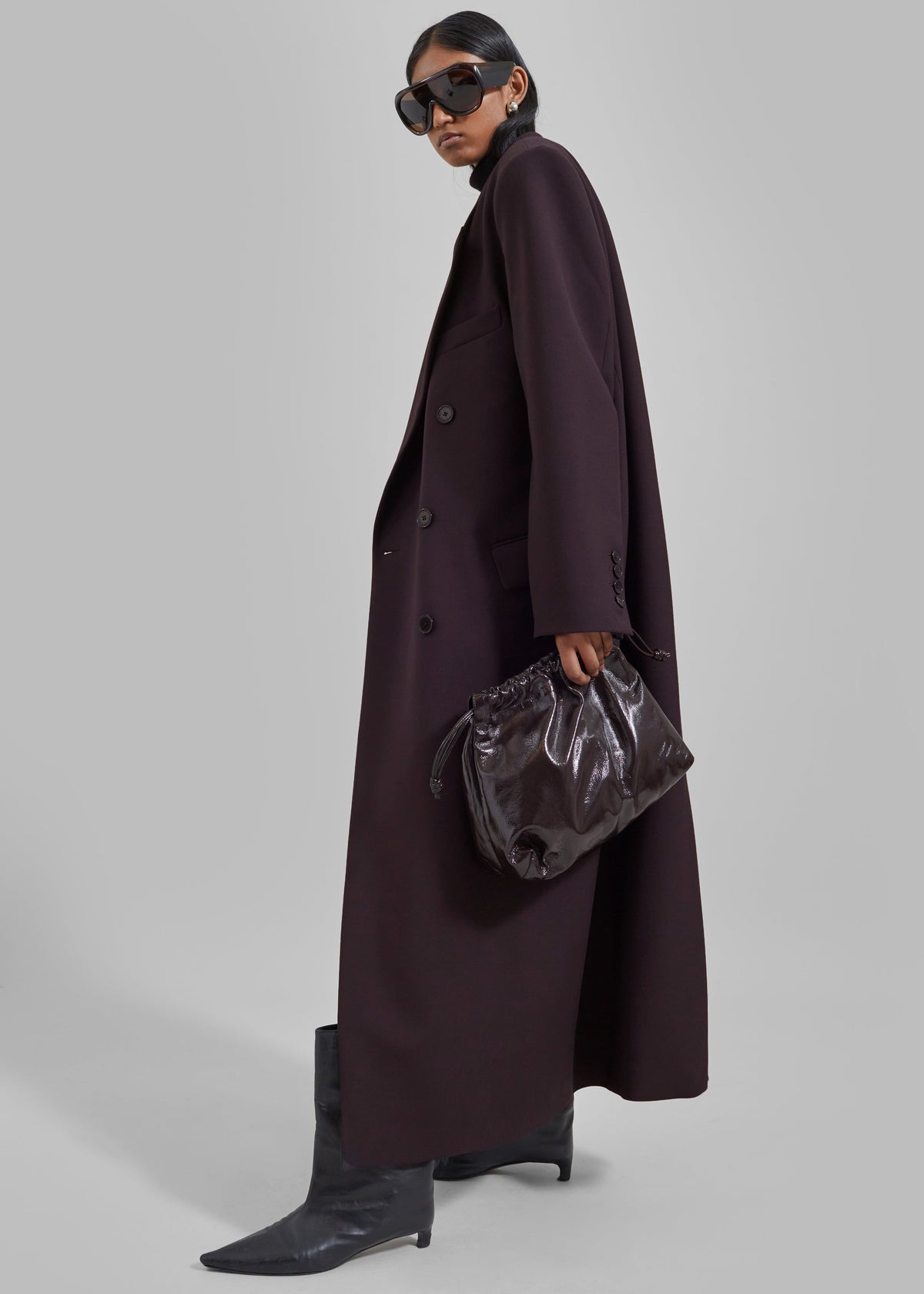 Jane Long Coat - Dark Plum – view 5 of 10