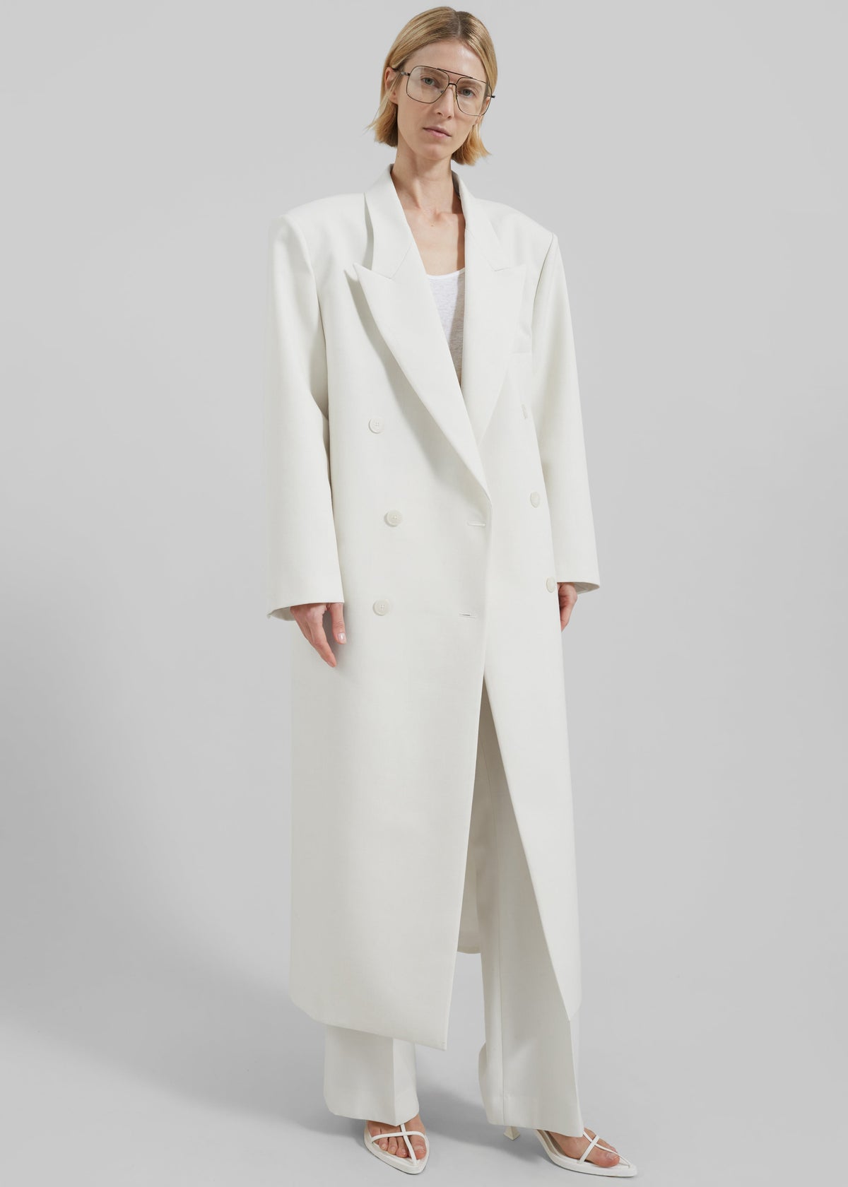Jane Long Coat - White – view 7 of 10