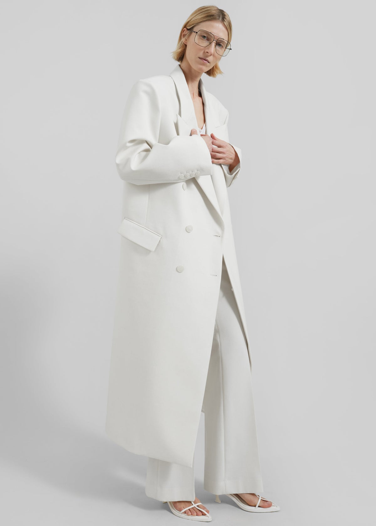 Jane Long Coat - White – view 5 of 10
