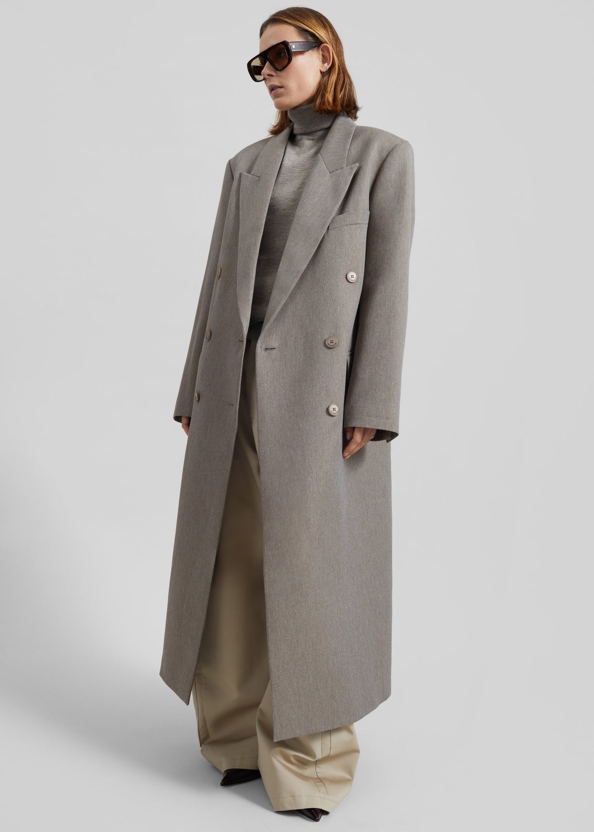 Jane Long Coat - Taupe Melange – view 8 of 10