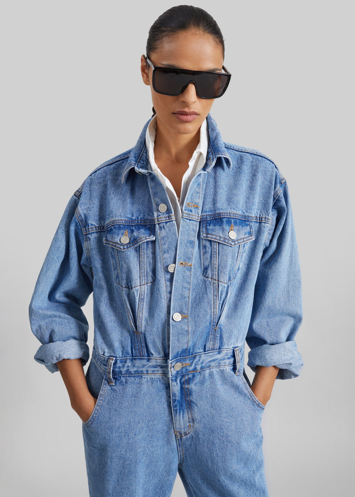 Jas Denim Jumpsuit - Dark Indigo – view 2 of 7