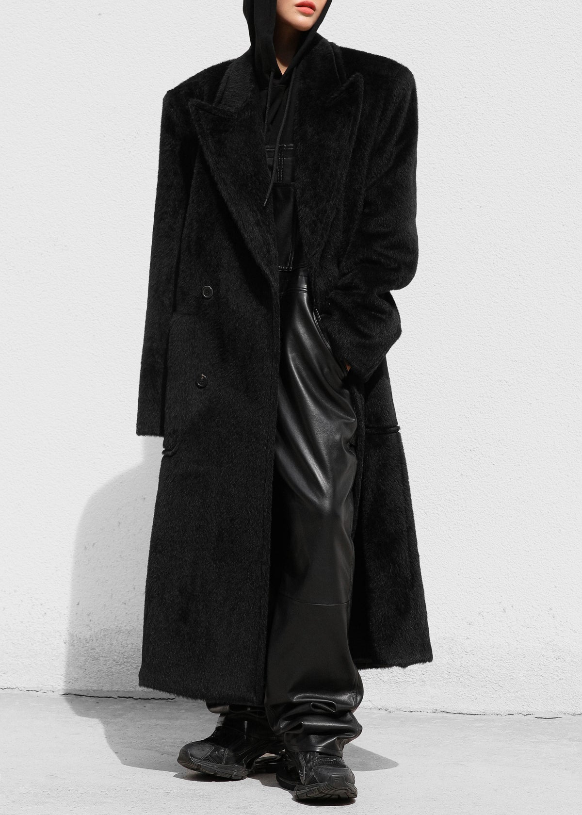 Jaylene Oversized Wool Coat - Black – view 2 of 10