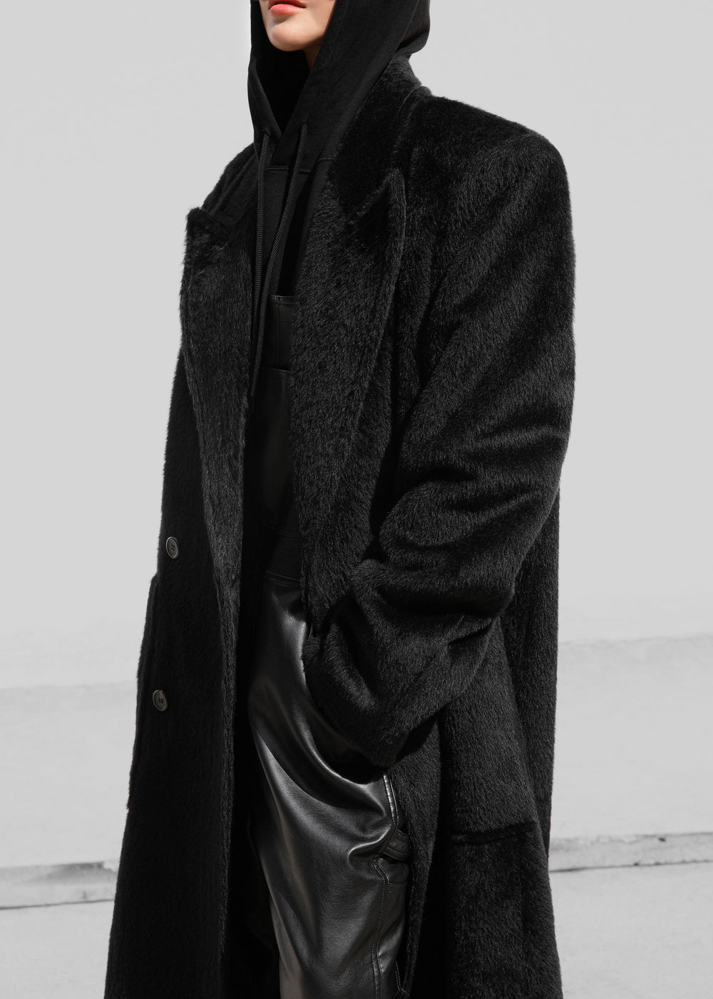 Jaylene Oversized Wool Coat - Black – view 1 of 10