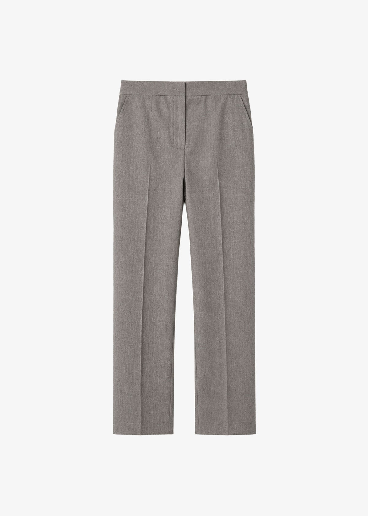 Jet Wool Slim Tailored Trousers - Light Taupe Melange – view 8 of 8
