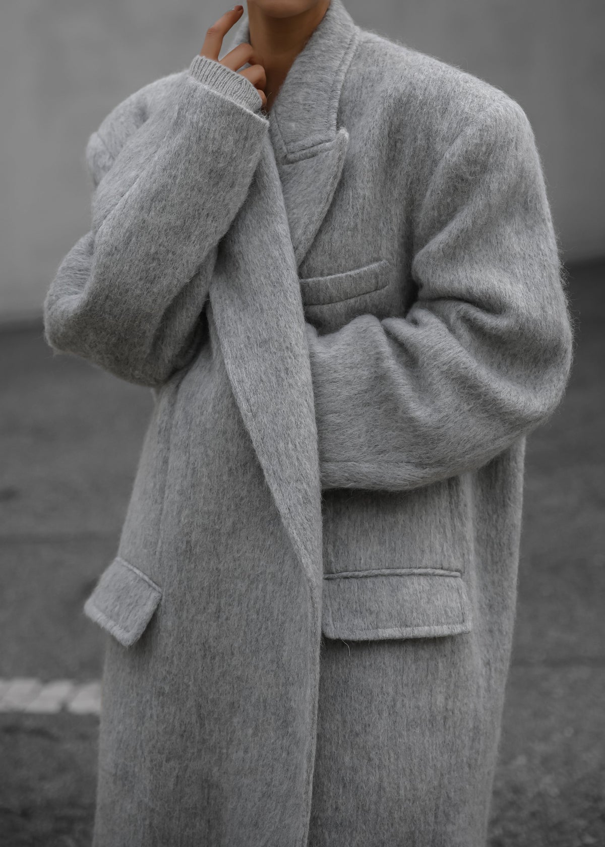 John Oversized Coat - Light Grey – view 2 of 12