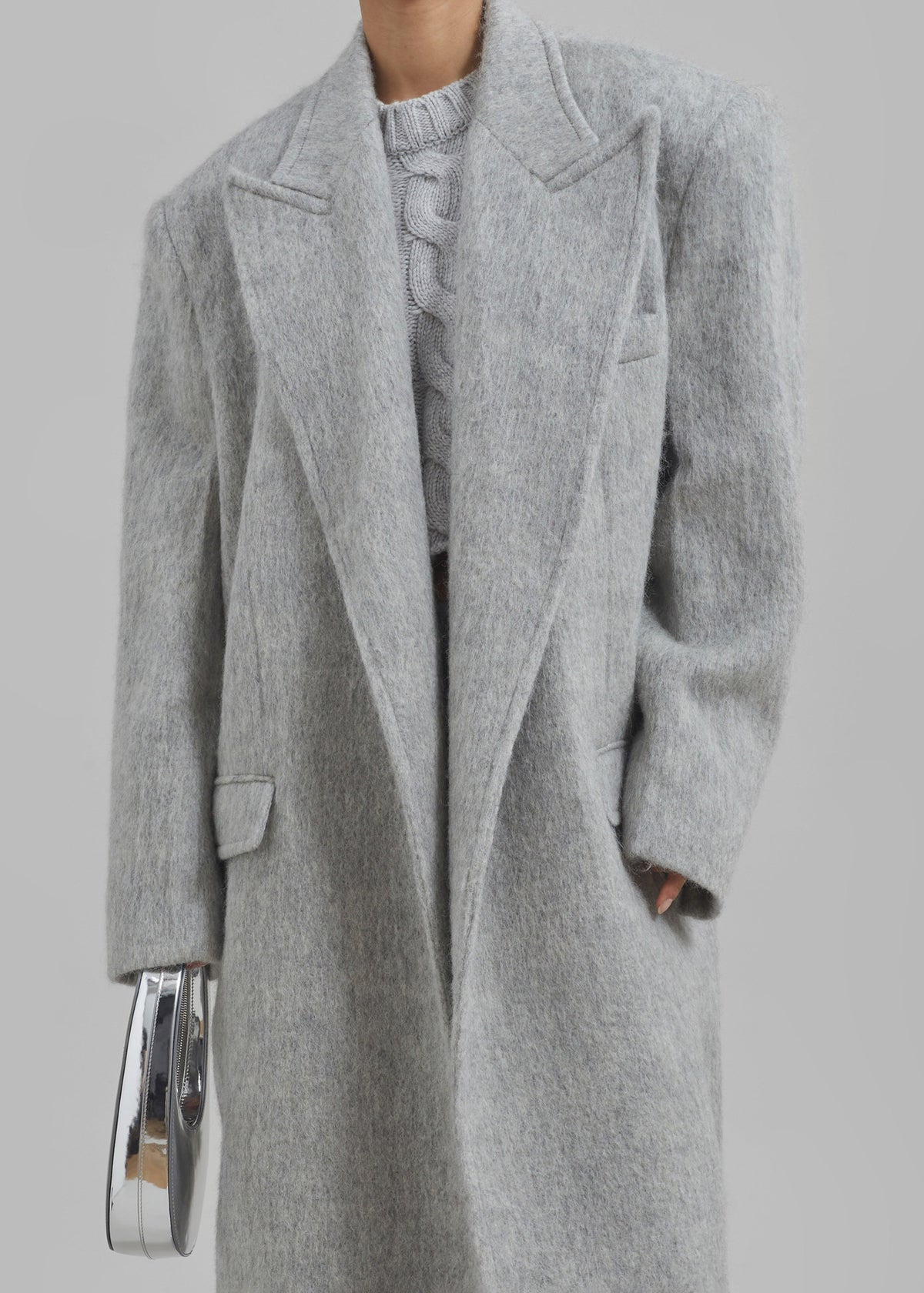 John Oversized Coat - Light Grey – view 9 of 12