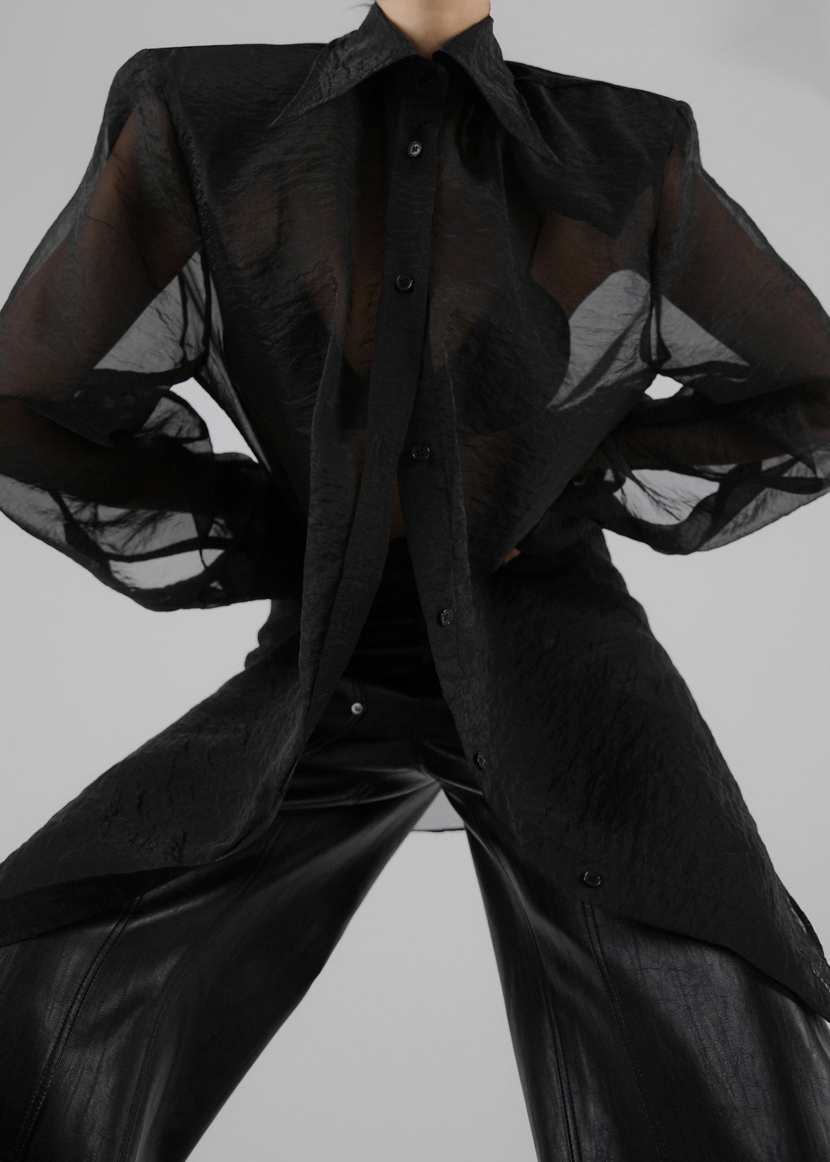 Jolene Semi Sheer Shirt - Black – view 5 of 13