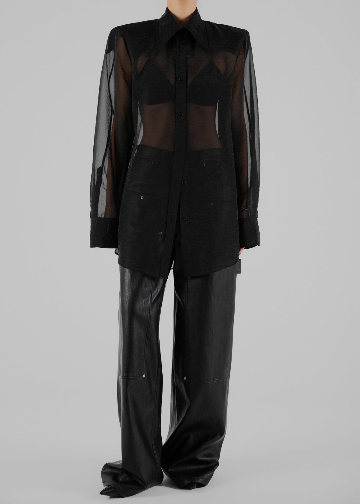 Jolene Semi Sheer Shirt - Black – view 4 of 13