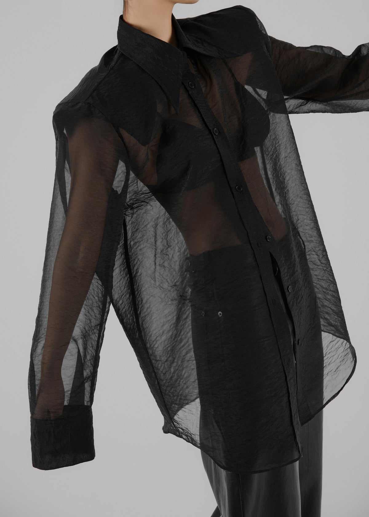Jolene Semi Sheer Shirt - Black – view 6 of 13