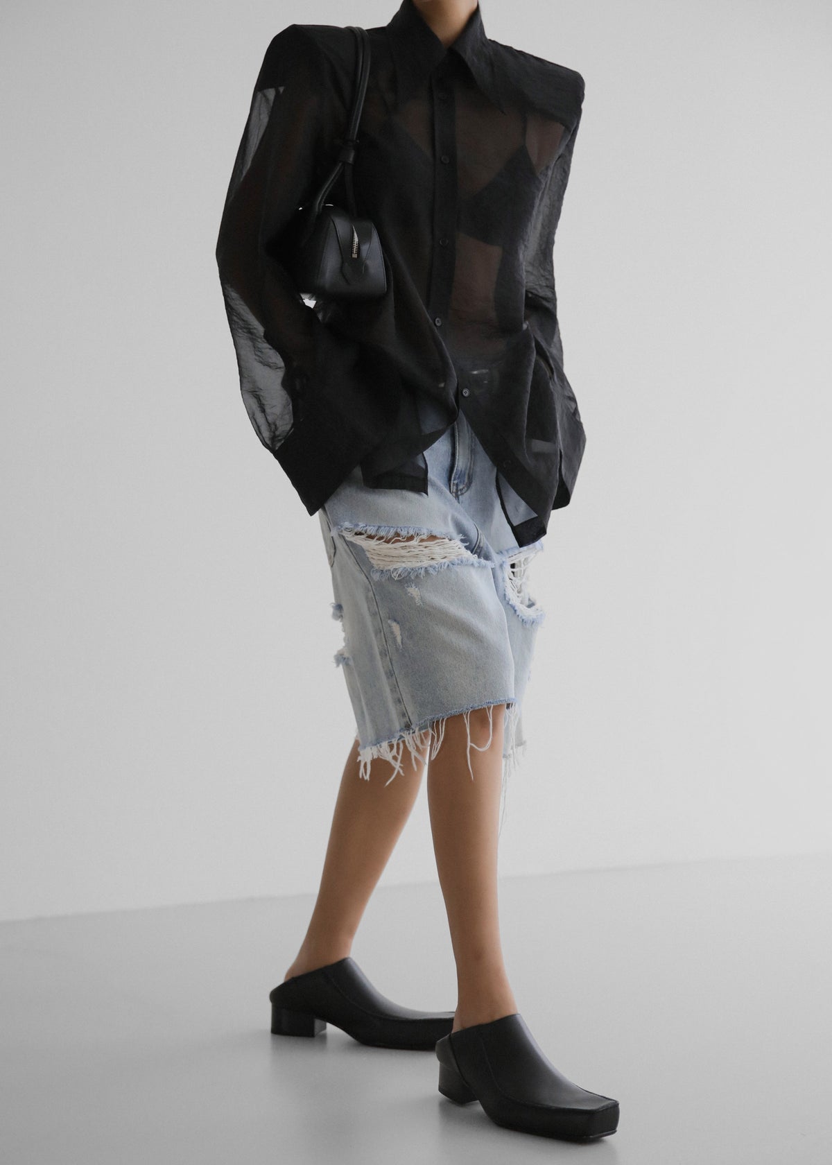 Jolene Semi Sheer Shirt - Black – view 10 of 13