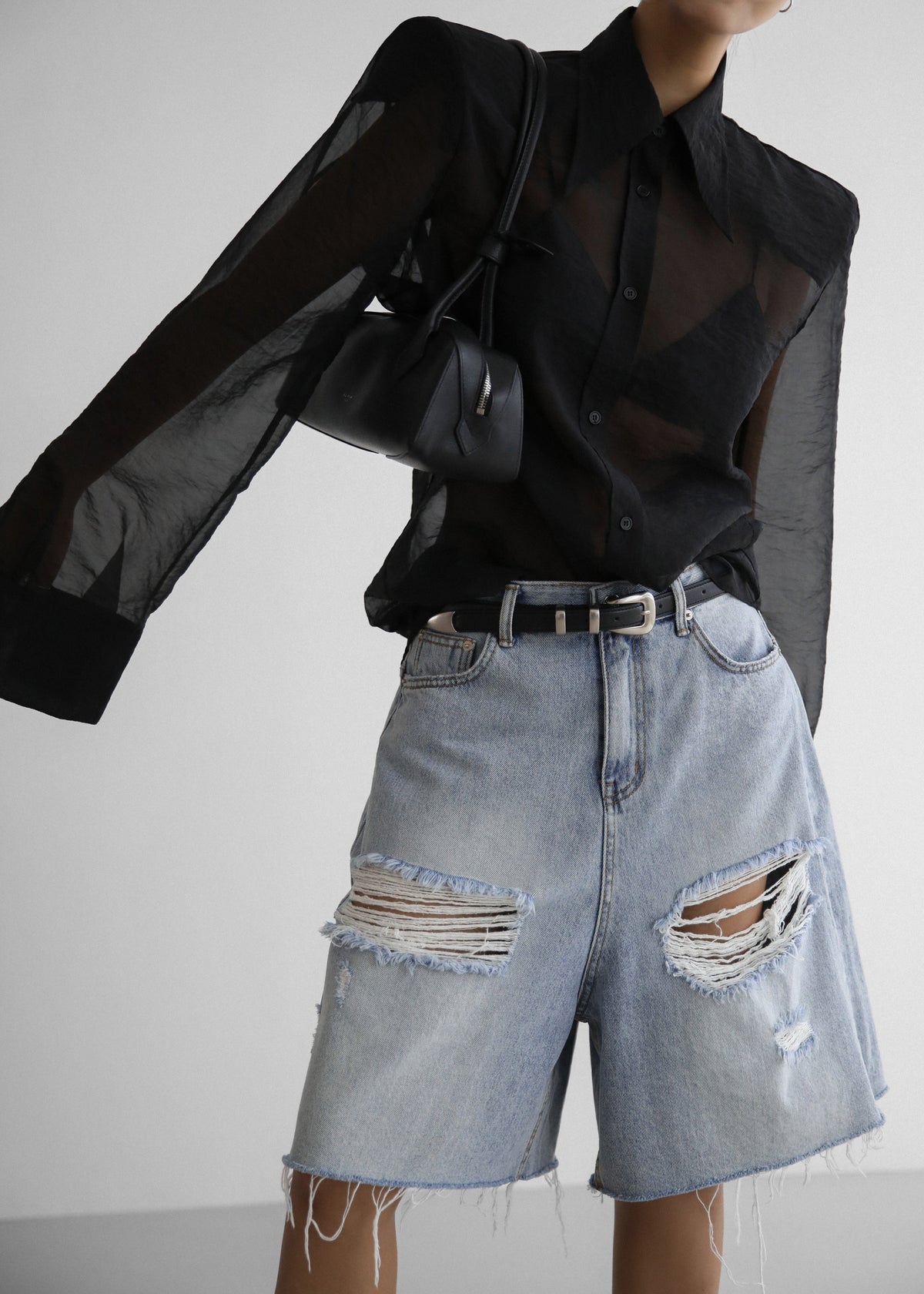 Jolene Semi Sheer Shirt - Black – view 2 of 13
