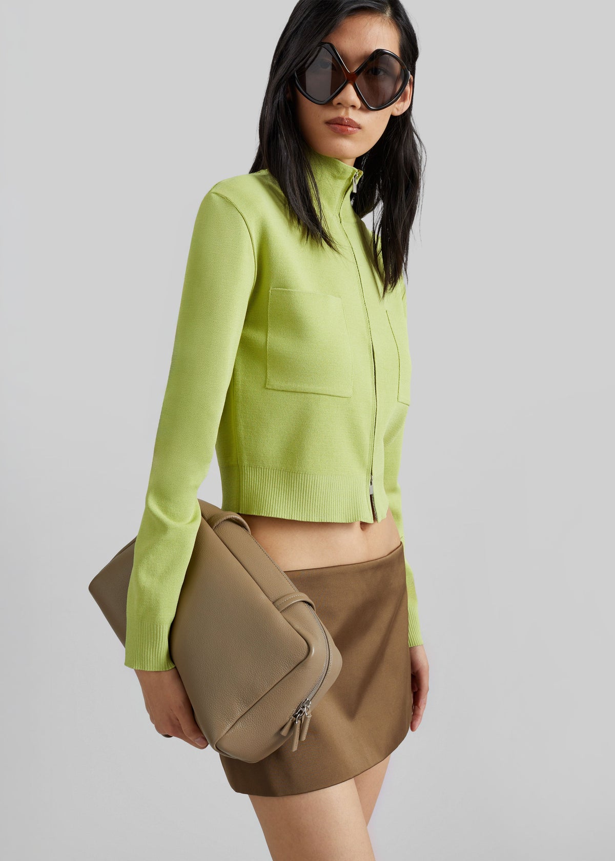 Juilly Knit Zip Cardigan - Lime – view 4 of 6