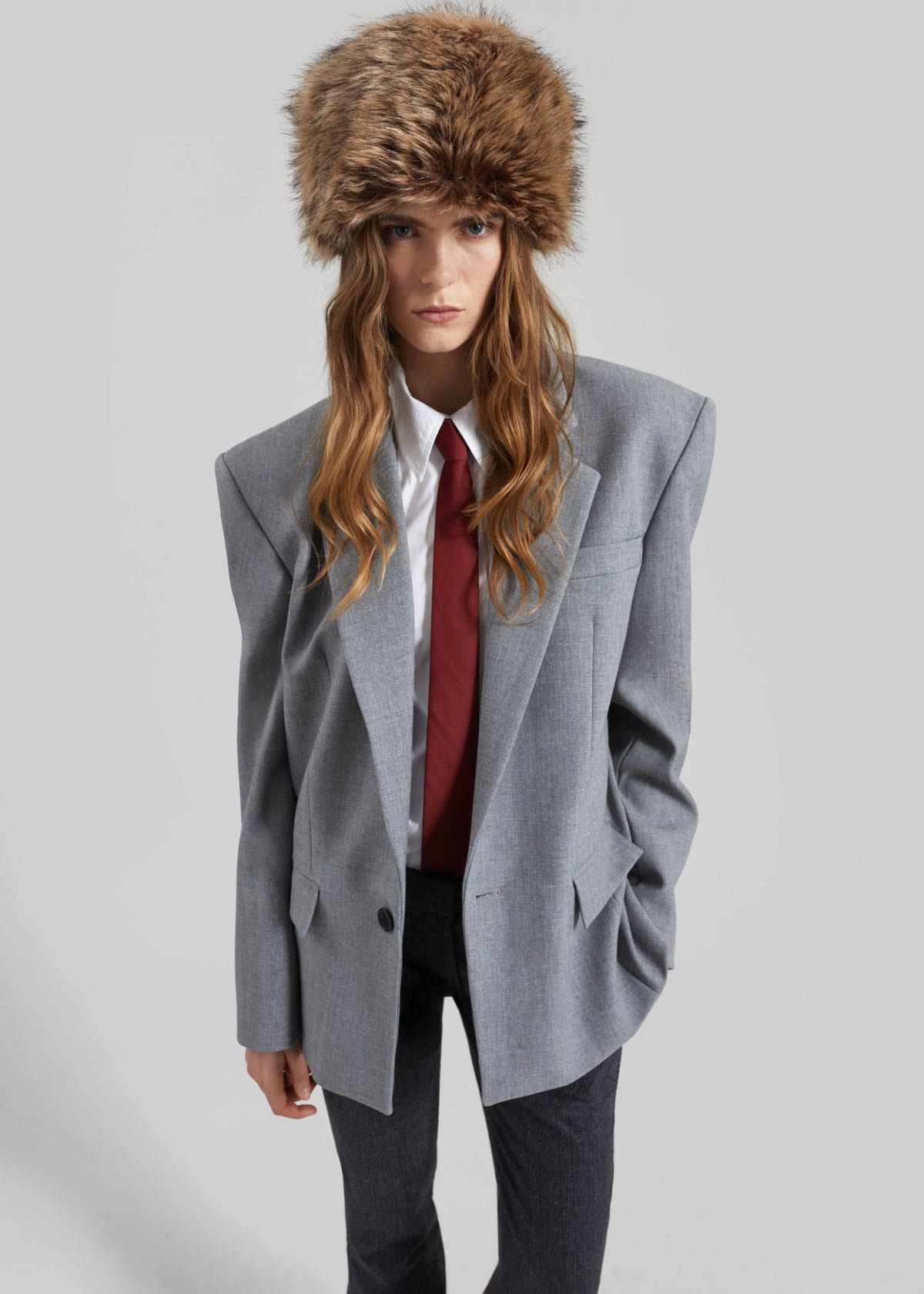 Jun Textured Blazer - Grey Melange – view 2 of 10