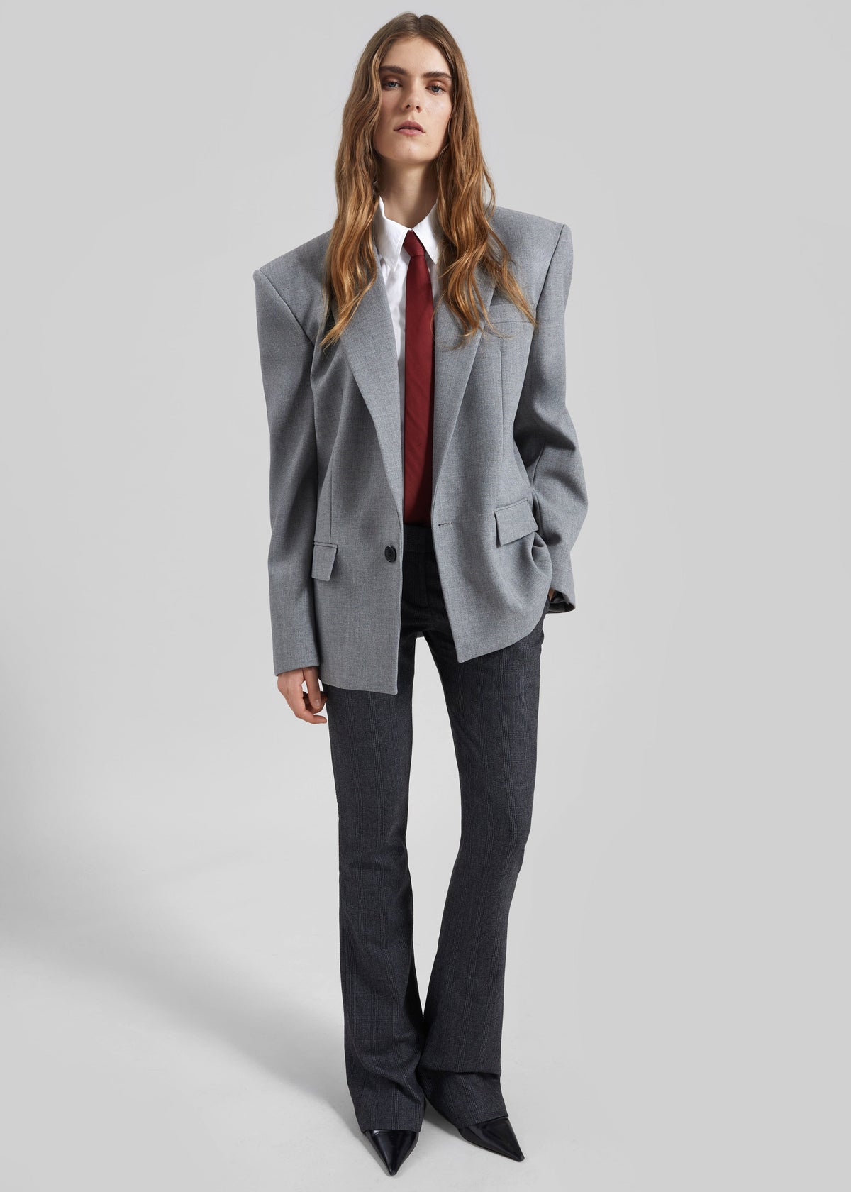 Jun Textured Blazer - Grey Melange – view 1 of 10