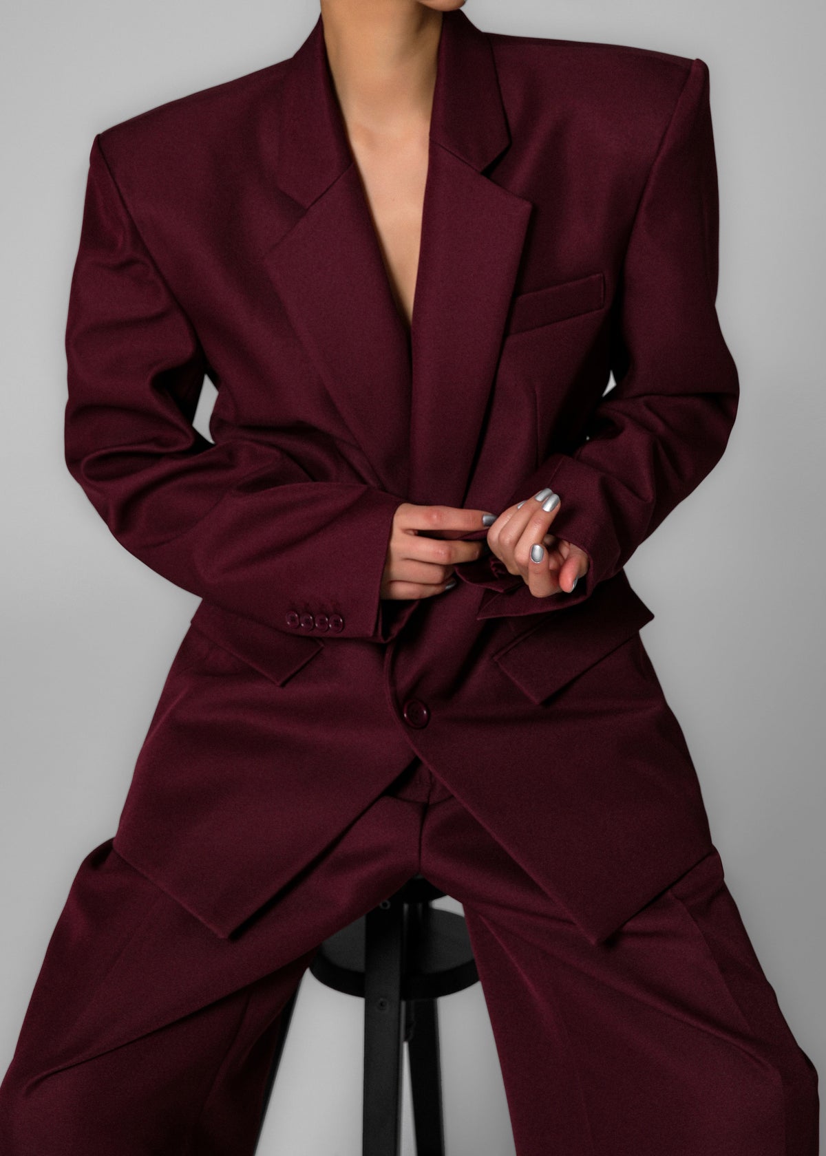 Jun Blazer - Burgundy – view 6 of 20