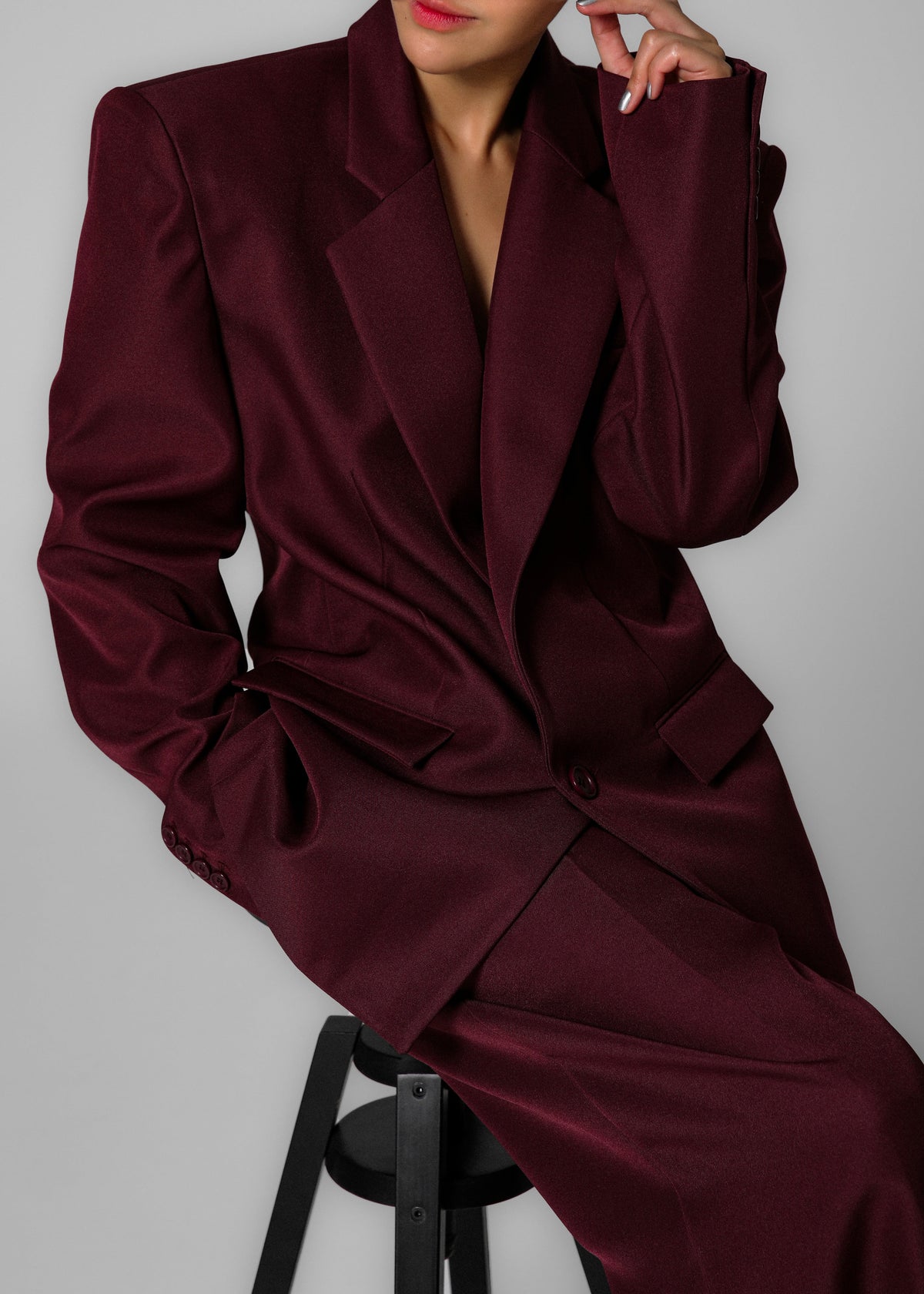 Jun Blazer - Burgundy – view 8 of 20