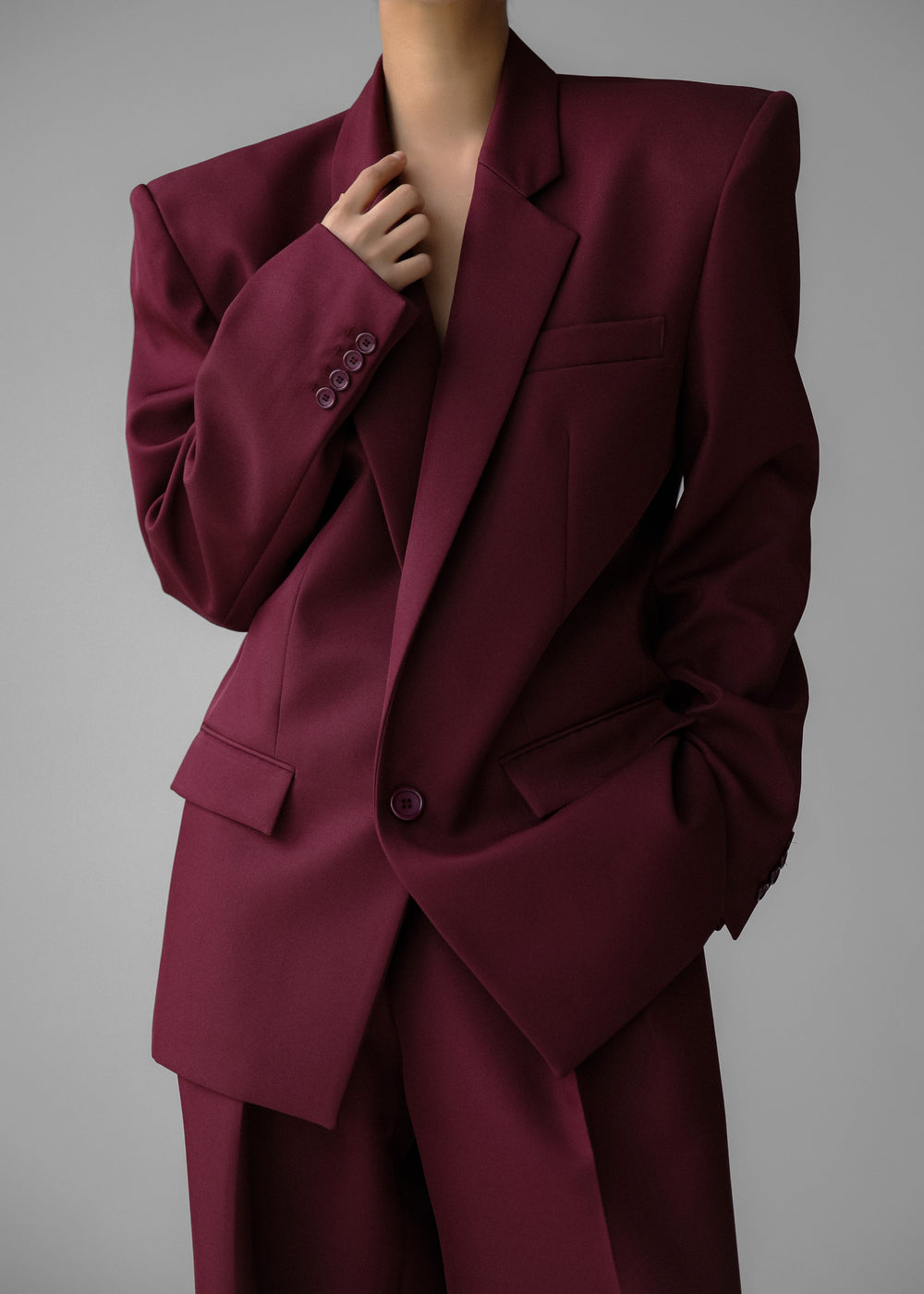 Jun Blazer - Burgundy – view 1 of 20