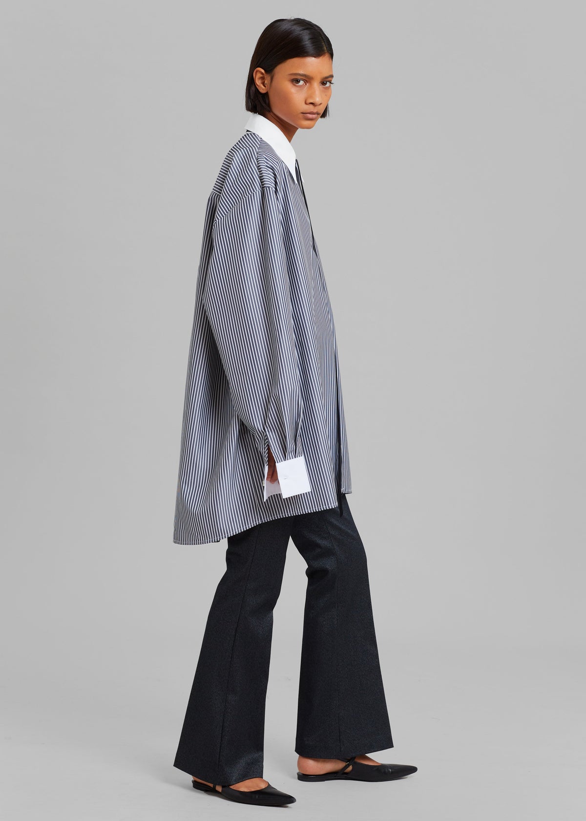Jany Tie-Neck Shirt - Black Stripe – view 3 of 11