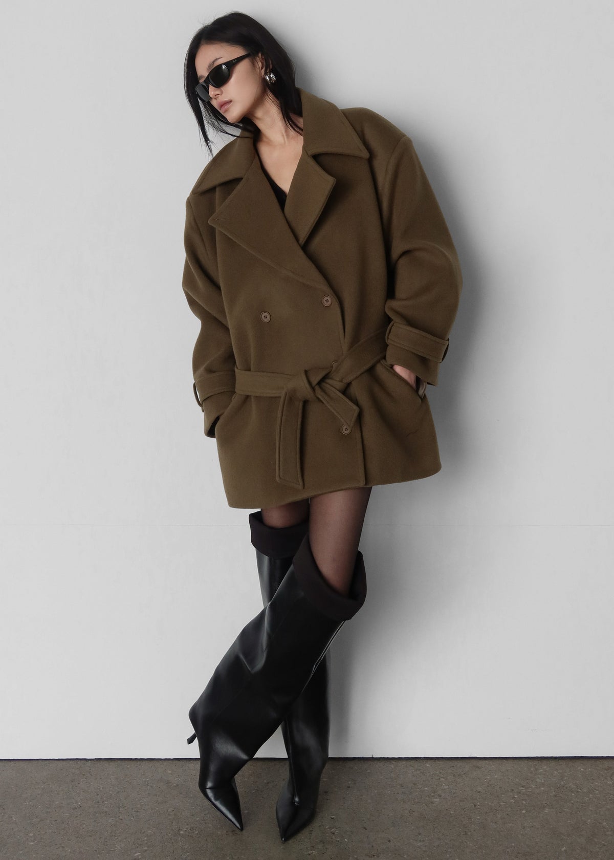 Kalmar Wool Peacoat - Pale Olive – view 3 of 7