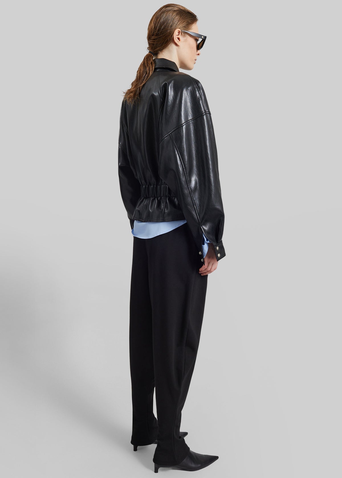 Kalsta Faux Leather Peplum Jacket - Black – view 7 of 8