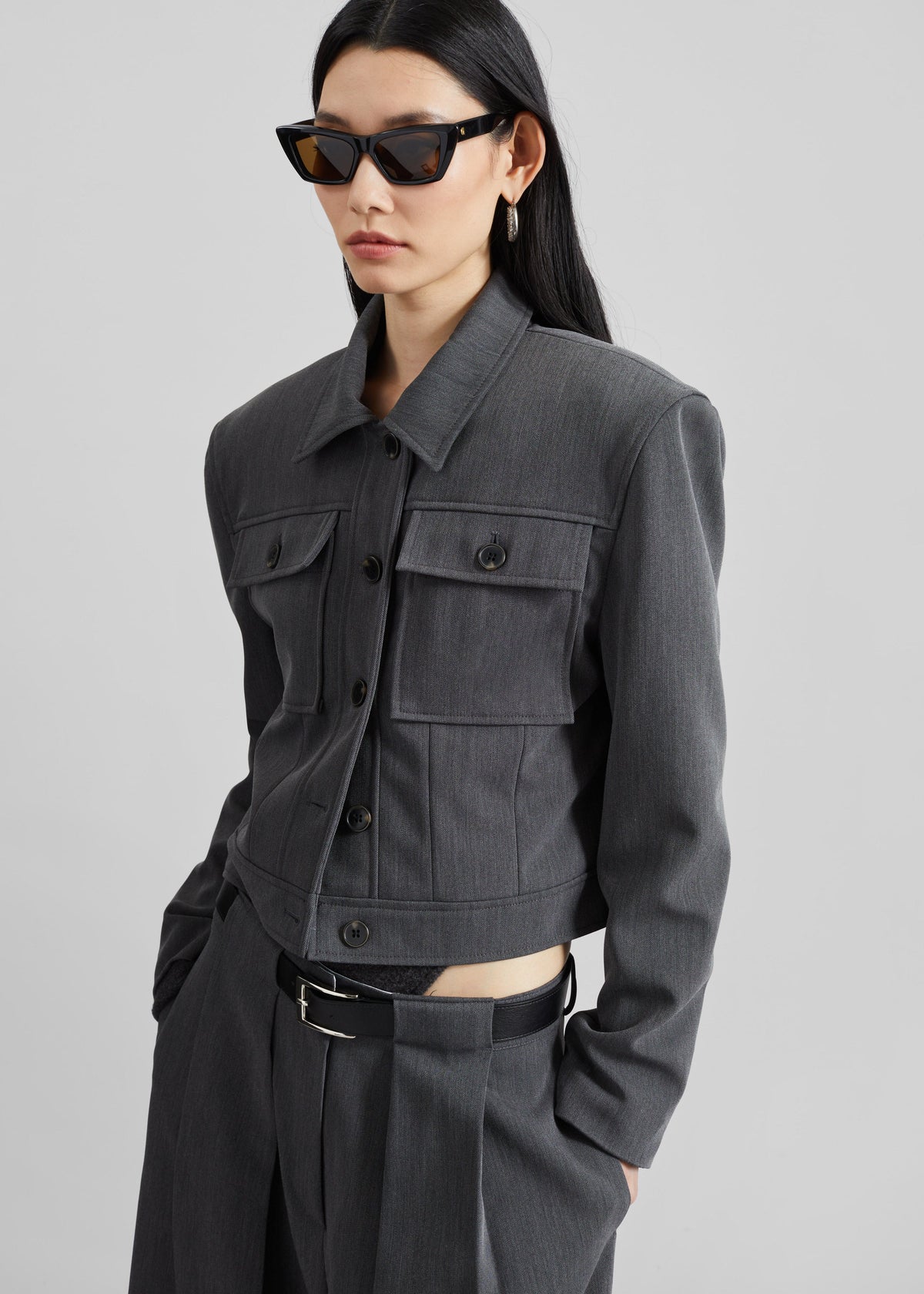 Kalvo Boxy Jacket - Dark Grey – view 4 of 9