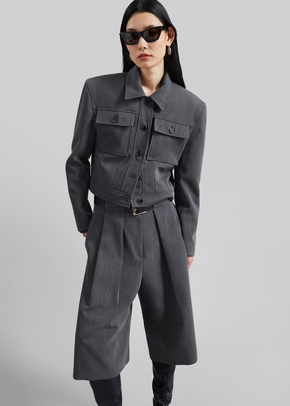 Kalvo Boxy Jacket - Dark Grey – view 1 of 9