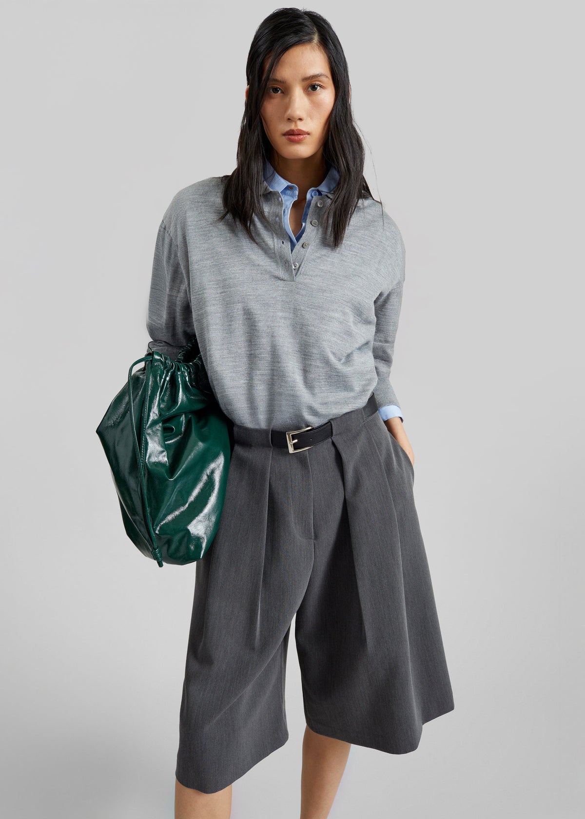 Kalvo Belted Bermuda Shorts - Dark Grey – view 3 of 9