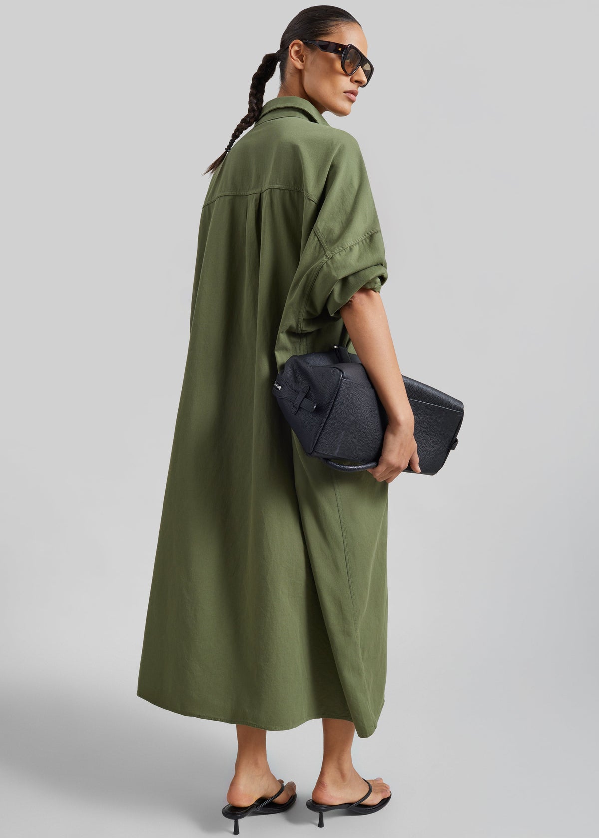 Kason Oversized Shirt Dress - Dark Olive – view 6 of 10