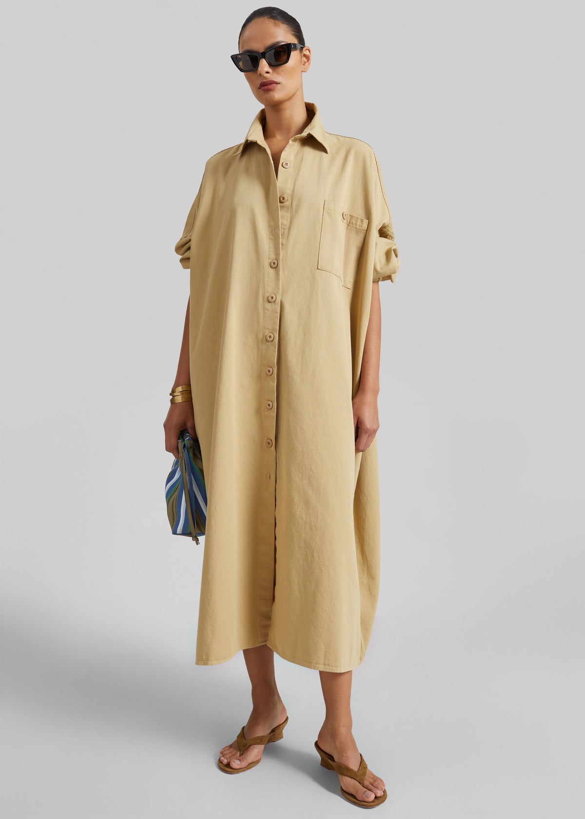 Kason Oversized Shirt Dress - Sahara – view 1 of 7