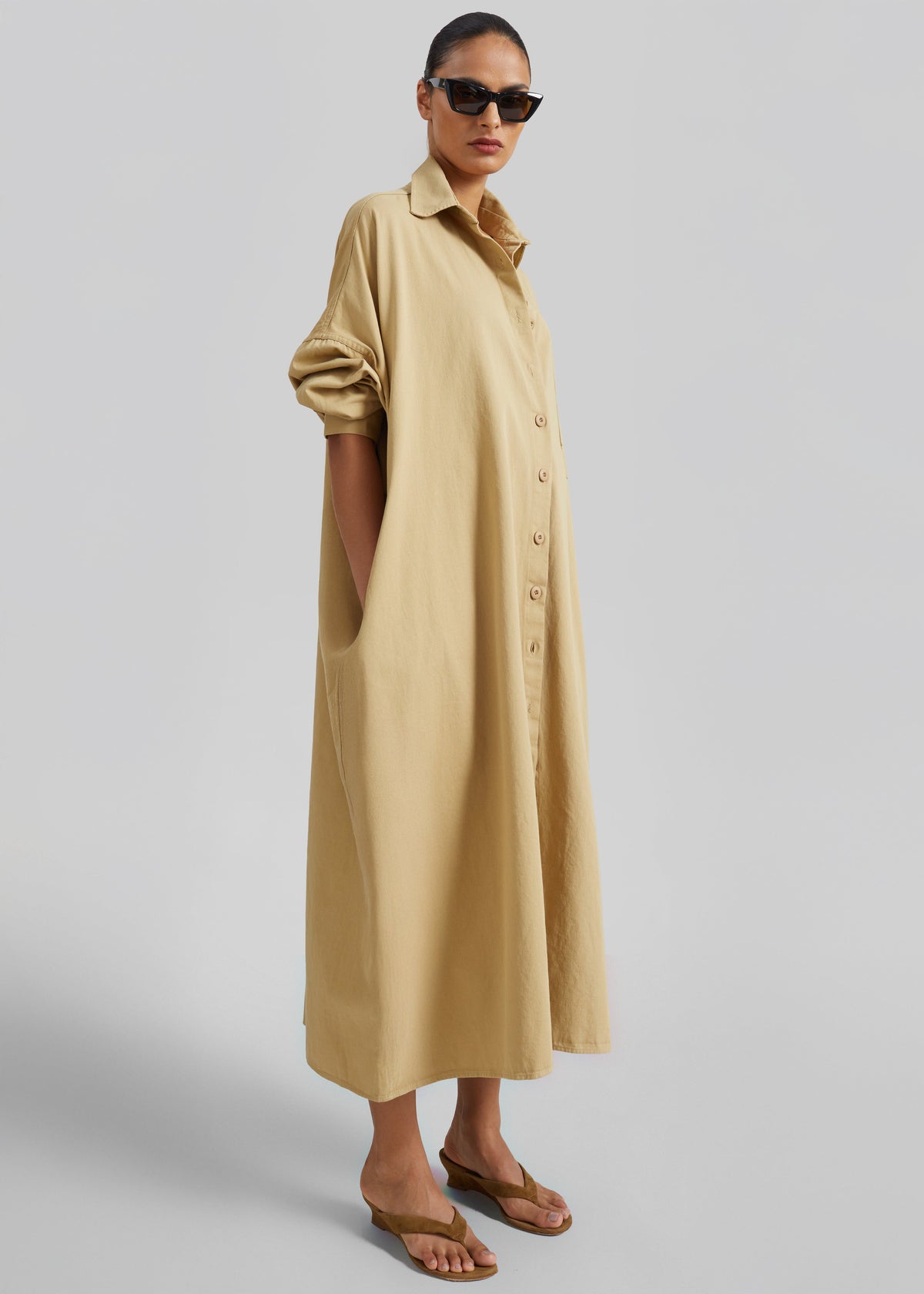 Kason Oversized Shirt Dress - Sahara – view 4 of 7