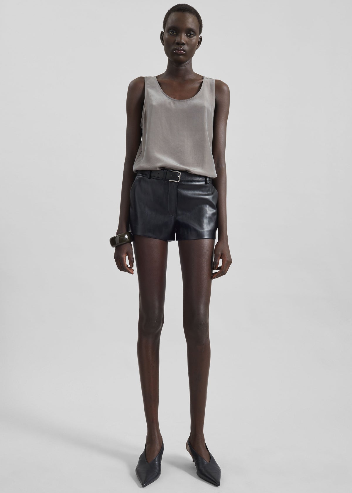 Kate Faux Leather Shorts - Black – view 2 of 13