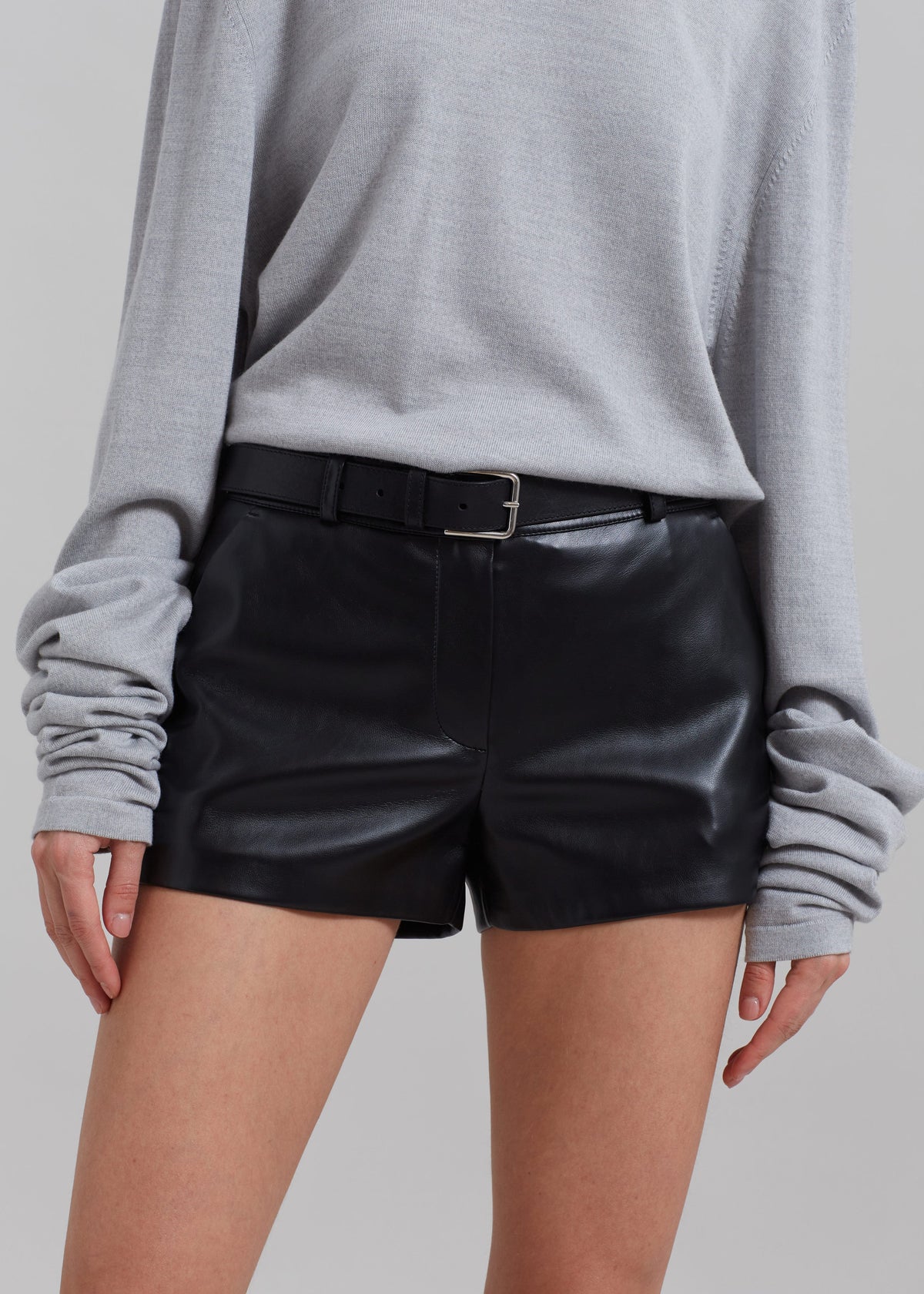 Kate Faux Leather Shorts - Black – view 7 of 13
