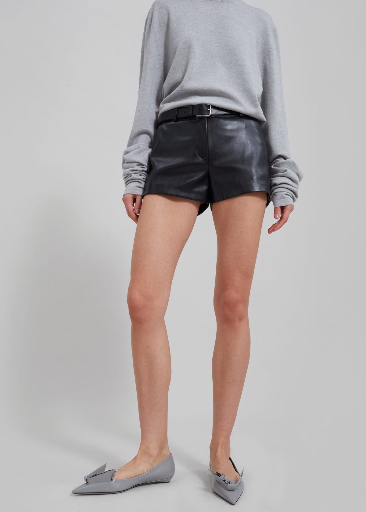 Kate Faux Leather Shorts - Black – view 10 of 13