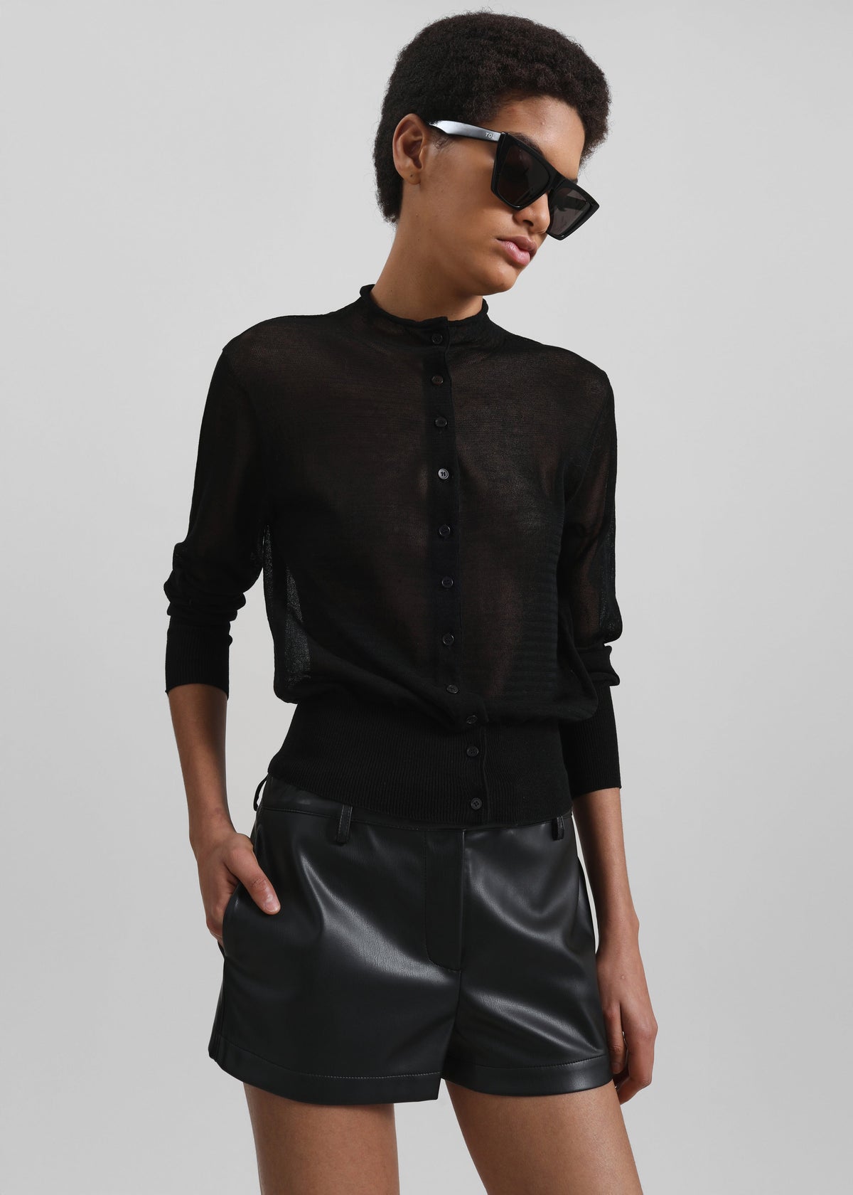 Kate Faux Leather Shorts - Black – view 5 of 13