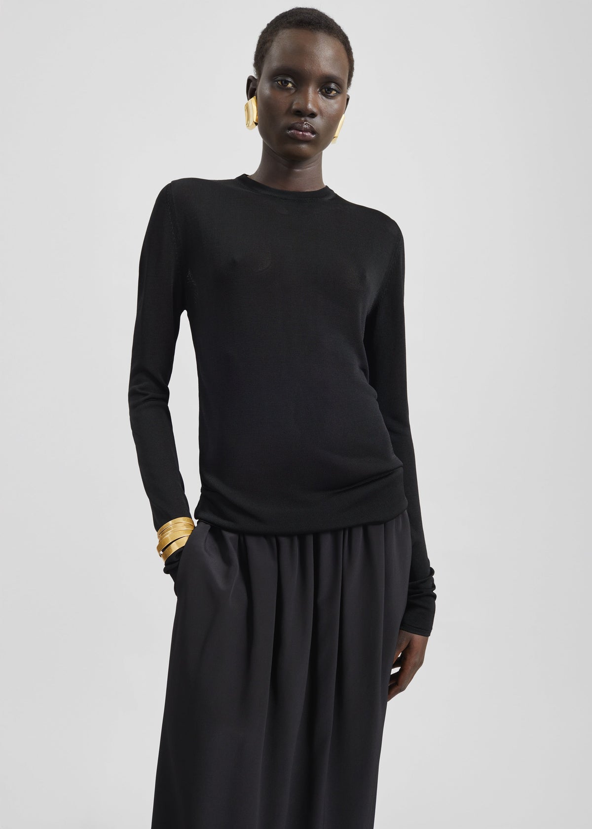 Kazel Thin Knit Top - Black – view 5 of 7