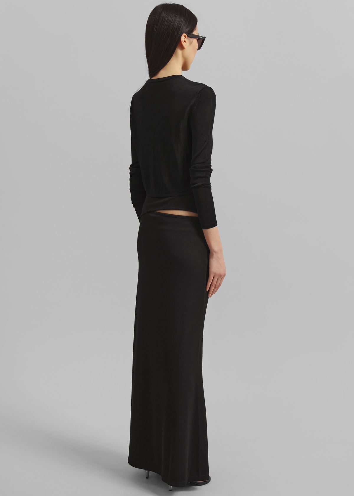 Kazel Cropped Thin Knit Top - Black – view 8 of 9
