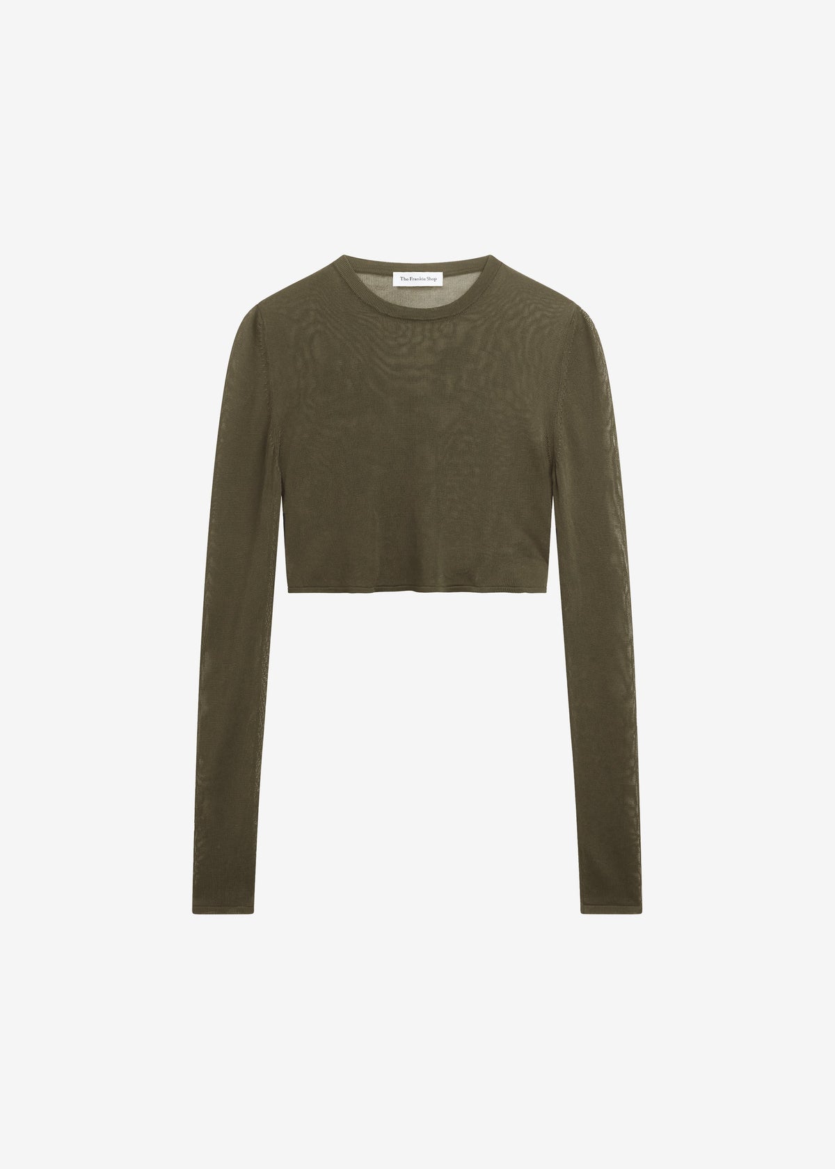 Kazel Cropped Thin Knit Top - Khaki – view 7 of 7