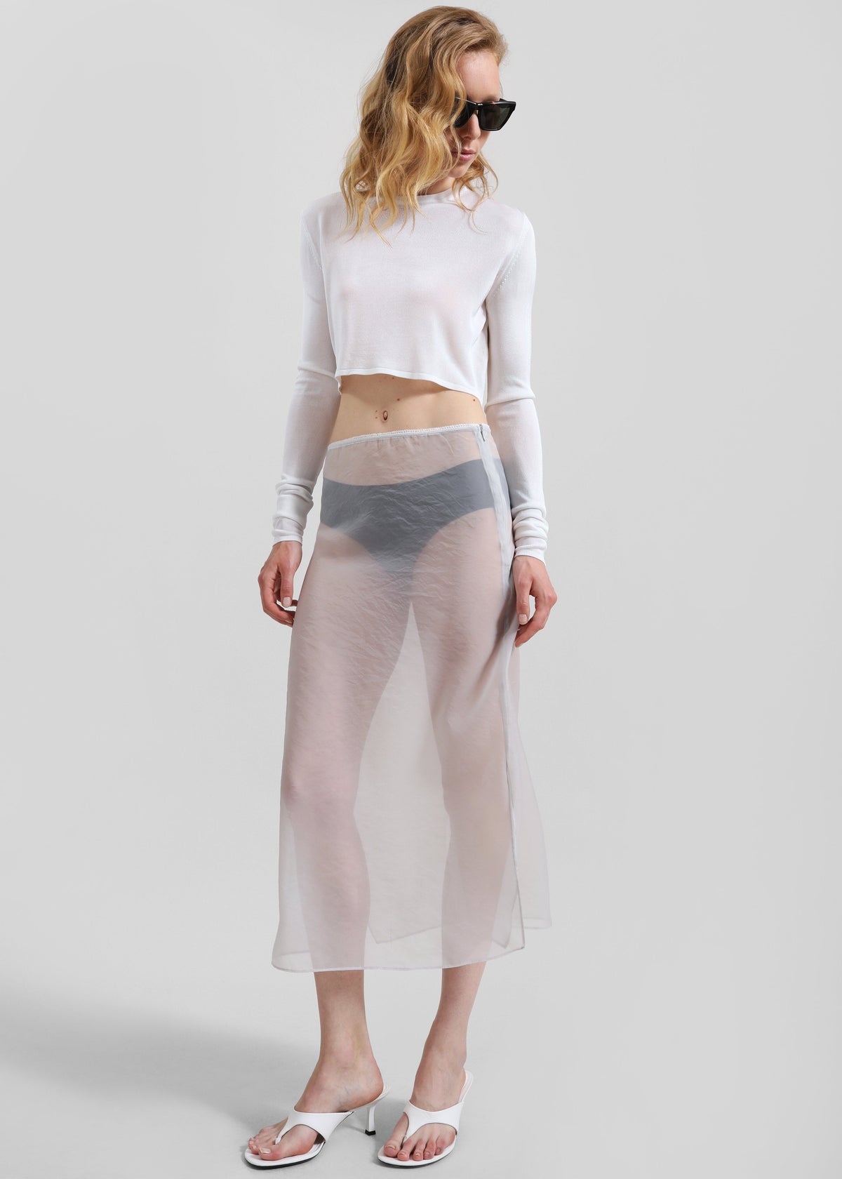 Kazel Cropped Thin Knit Top - White – view 5 of 11