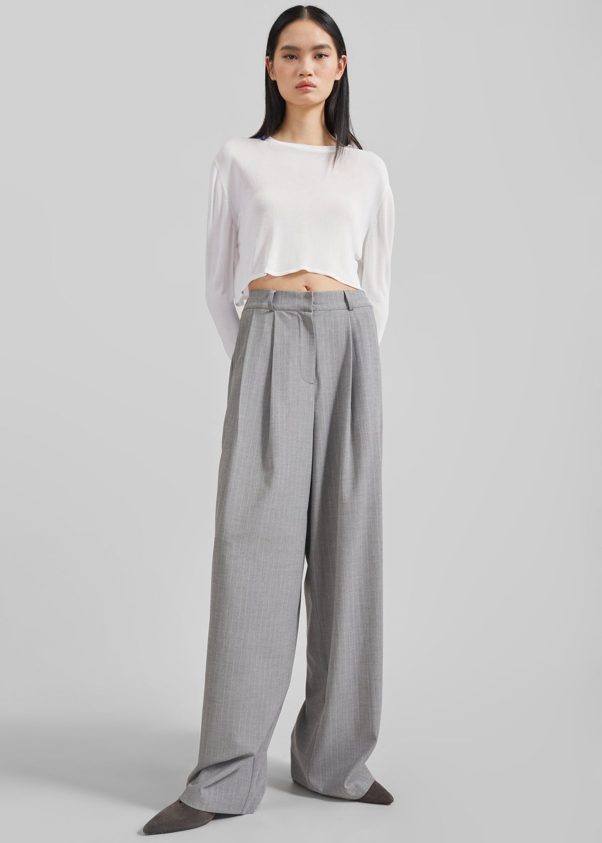Kazel Cropped Thin Knit Top - White – view 6 of 11
