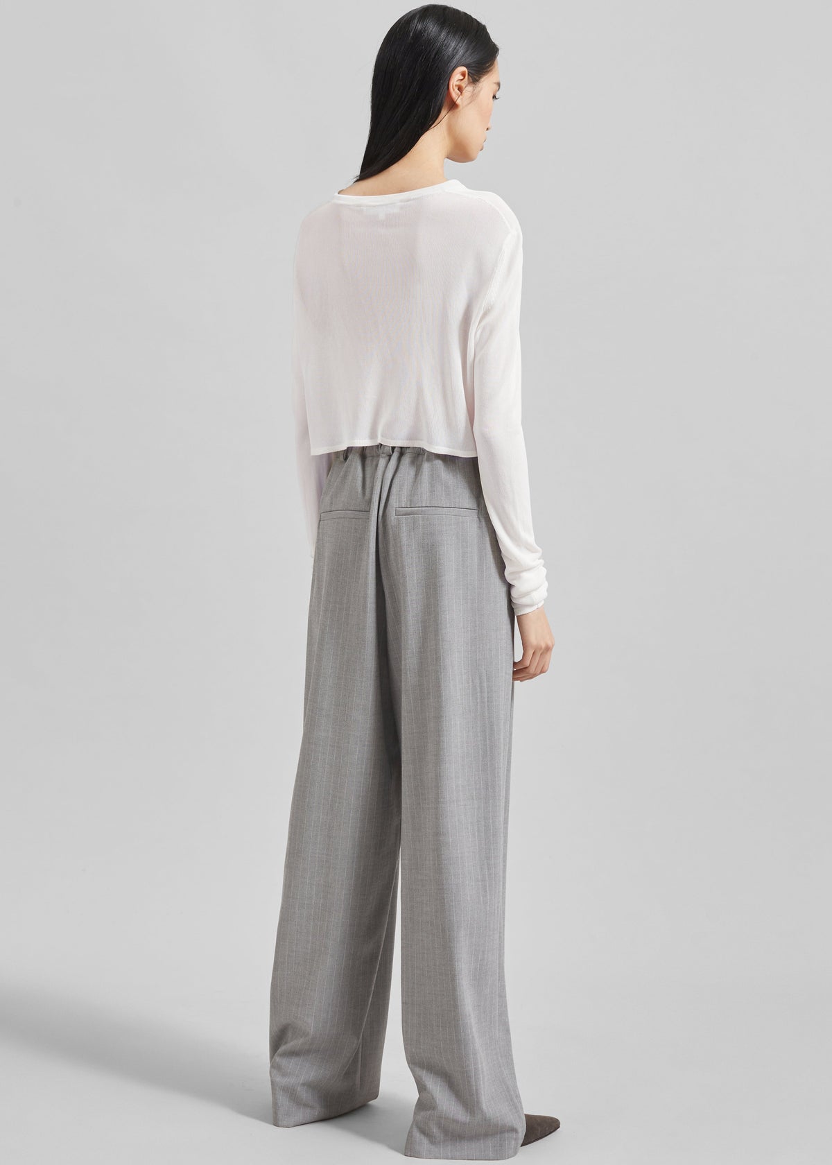 Kazel Cropped Thin Knit Top - White – view 10 of 11