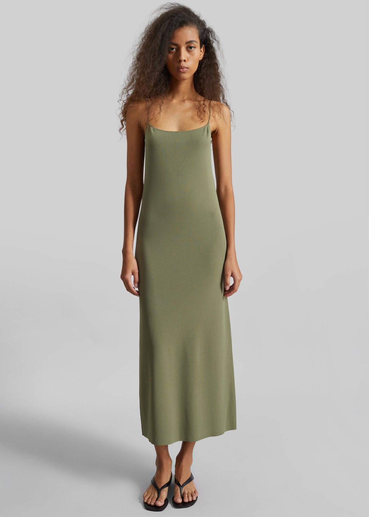 Keira Knit Midi Dress - Khaki Brown – view 1 of 5