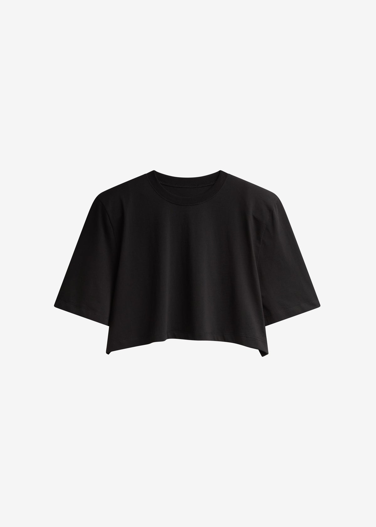 Kelan Padded Cropped Tee - Black – view 7 of 7