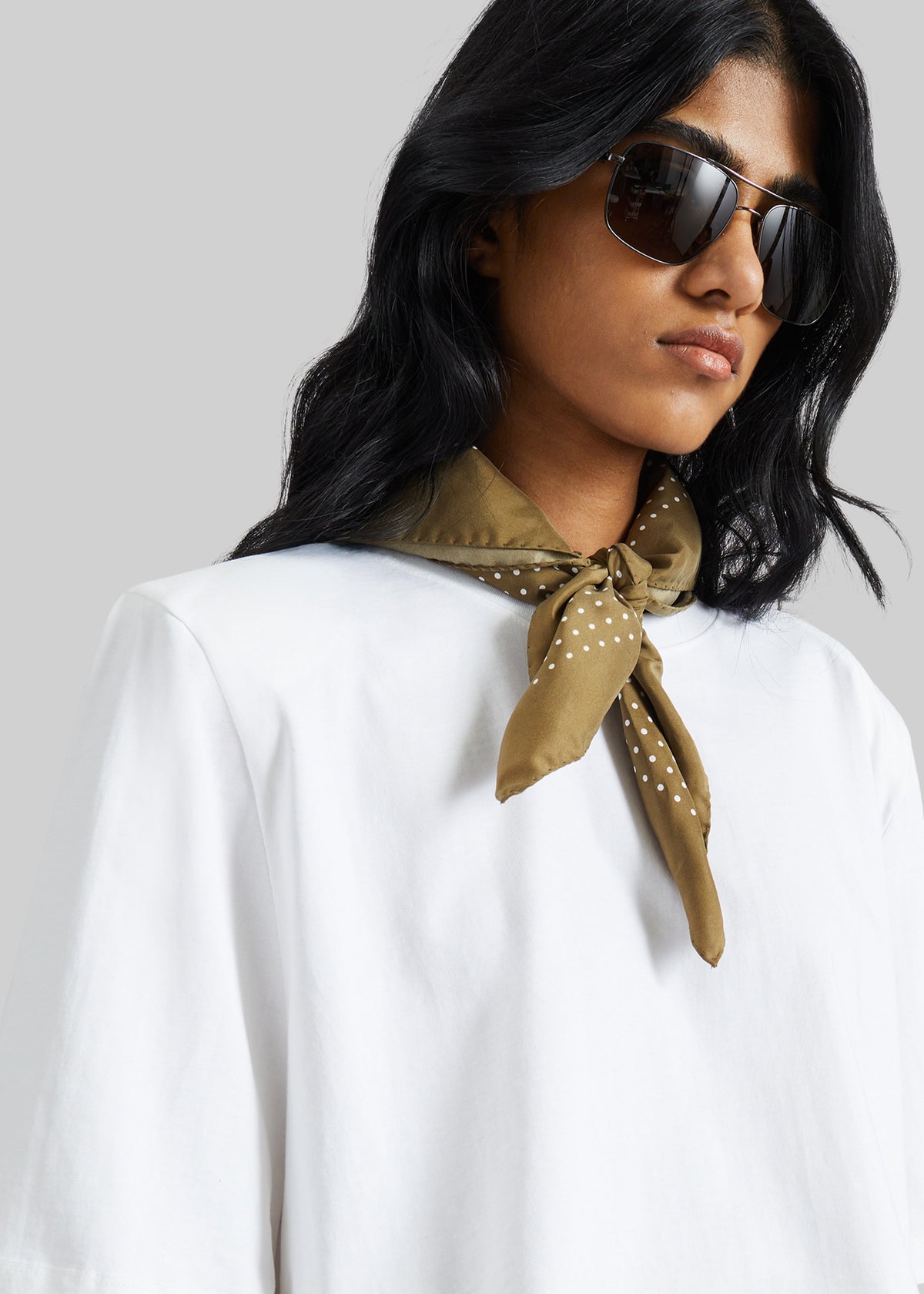 Kelan Padded Cropped Tee - White – view 2 of 7
