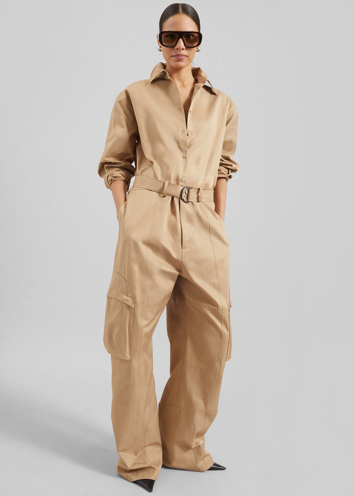 Kelly Cotton Cargo Pants - Camel – view 1 of 9