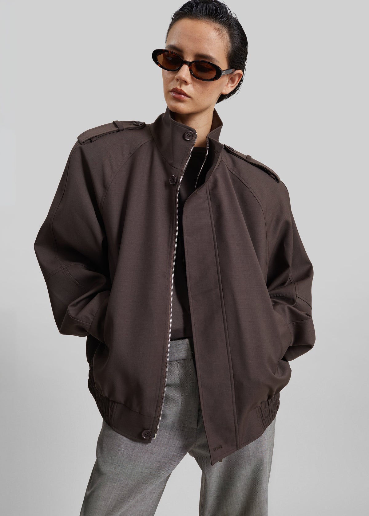 Kelly Padded Blouson - Brown – view 1 of 8