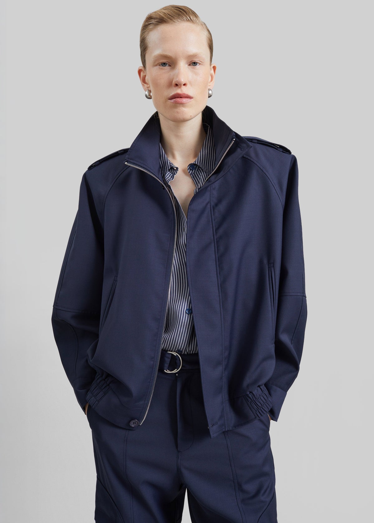 Kelly Padded Blouson - Navy – view 3 of 8