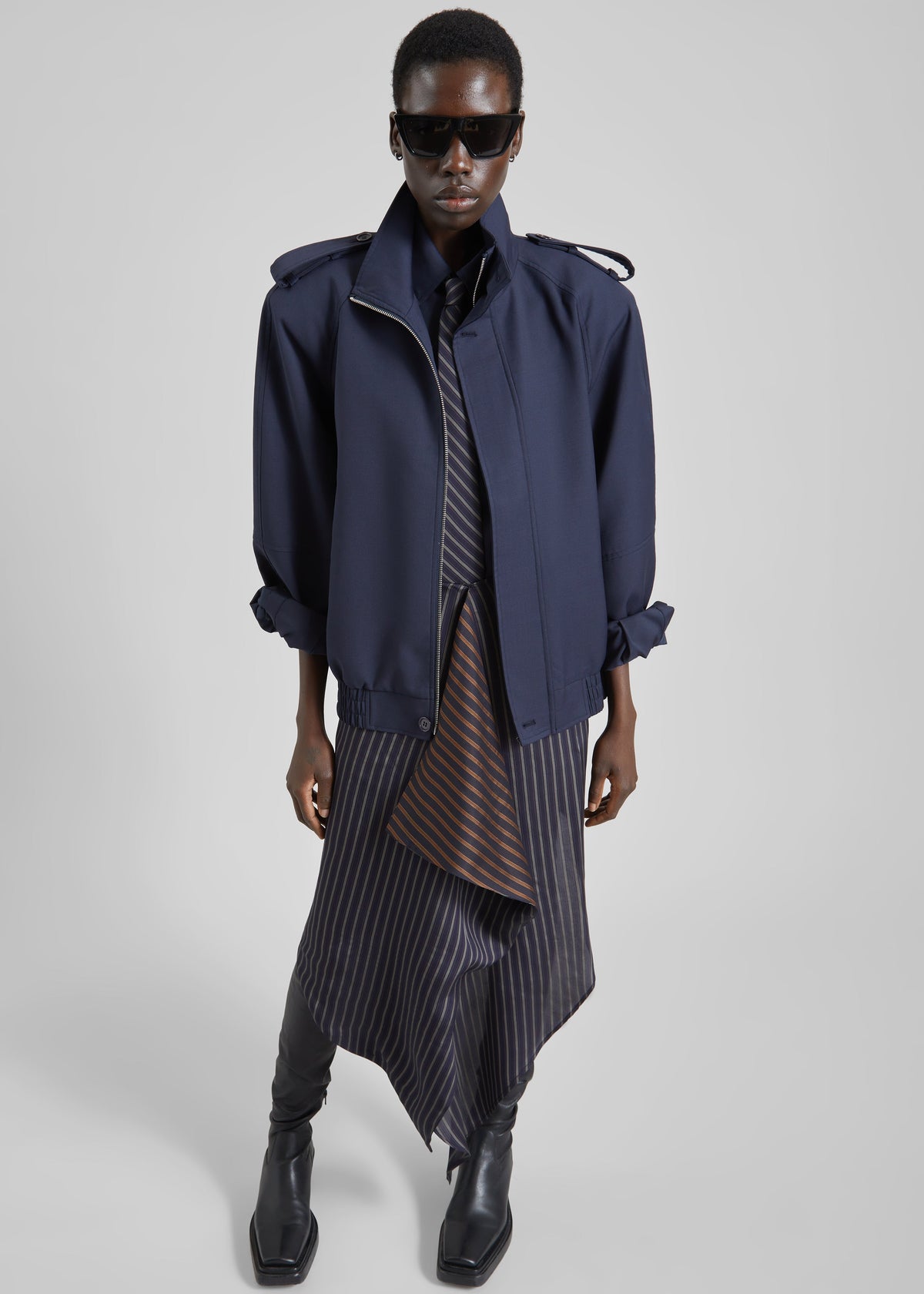 Kelly Padded Blouson - Navy – view 1 of 8